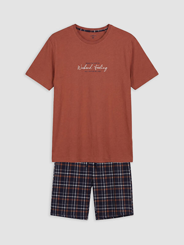 LC WAIKIKI Regular Fit Baskılı Erkek Şortlu Pijama Takımı