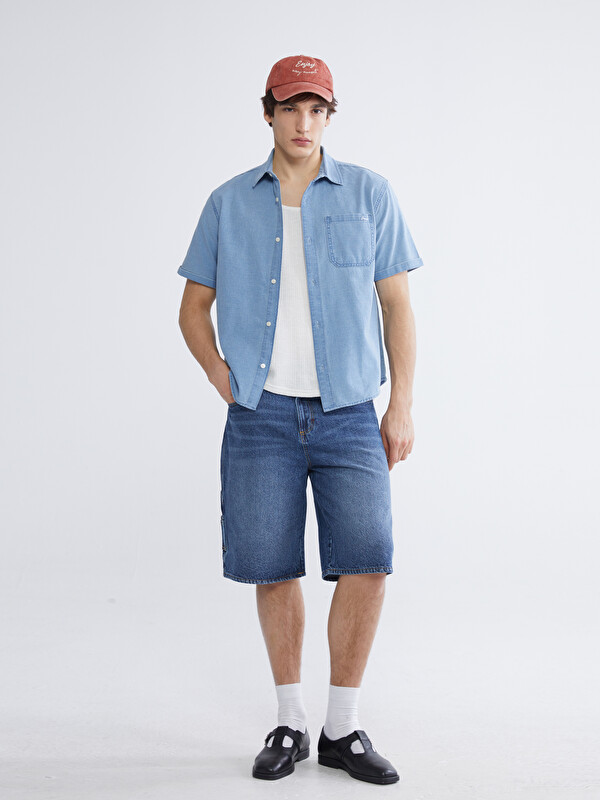 LCW Jeans Чоловік Індиго Джинсові шорти