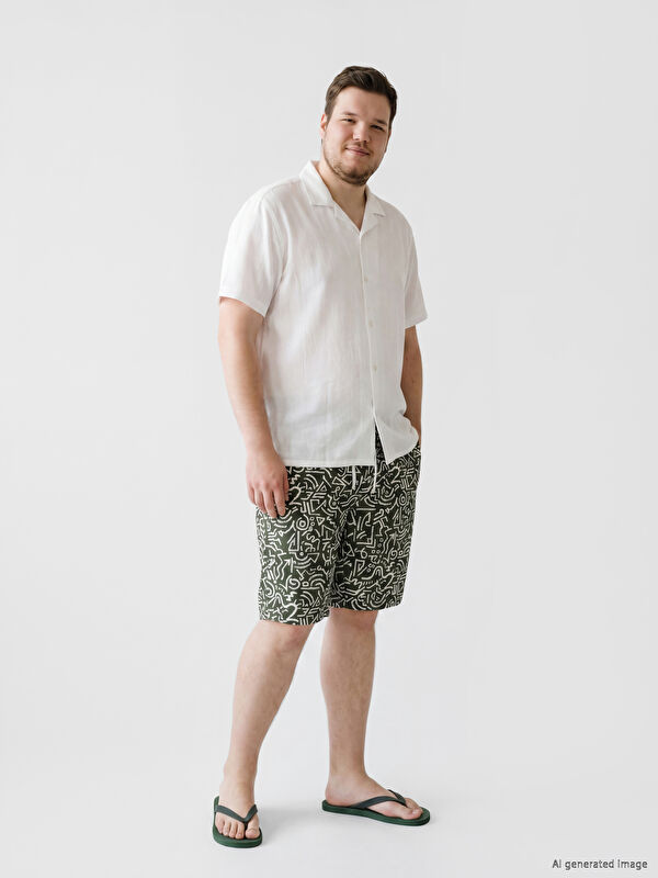 LCW SWIMWEAR Kısa Boy Desenli Erkek Deniz Şortu