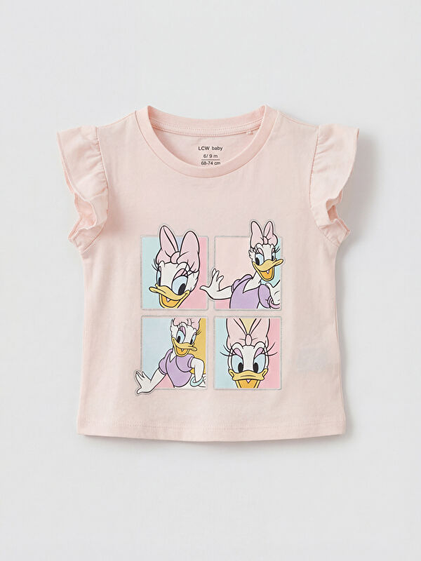 LCW baby Daisy Duck Baskılı Kız Bebek Tişört