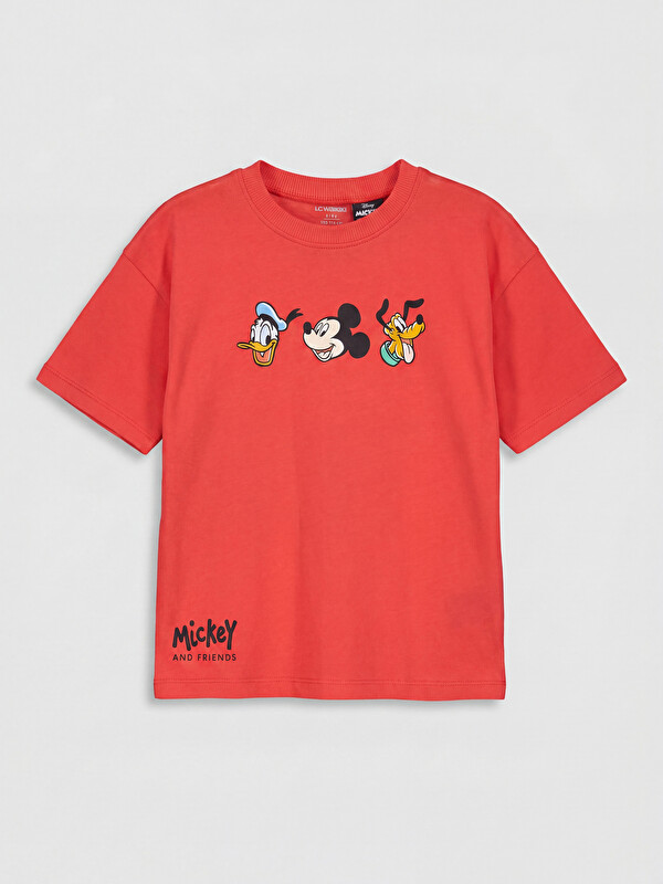 LCW Kids Mickey Mouse Baskılı Erkek Çocuk Tişört