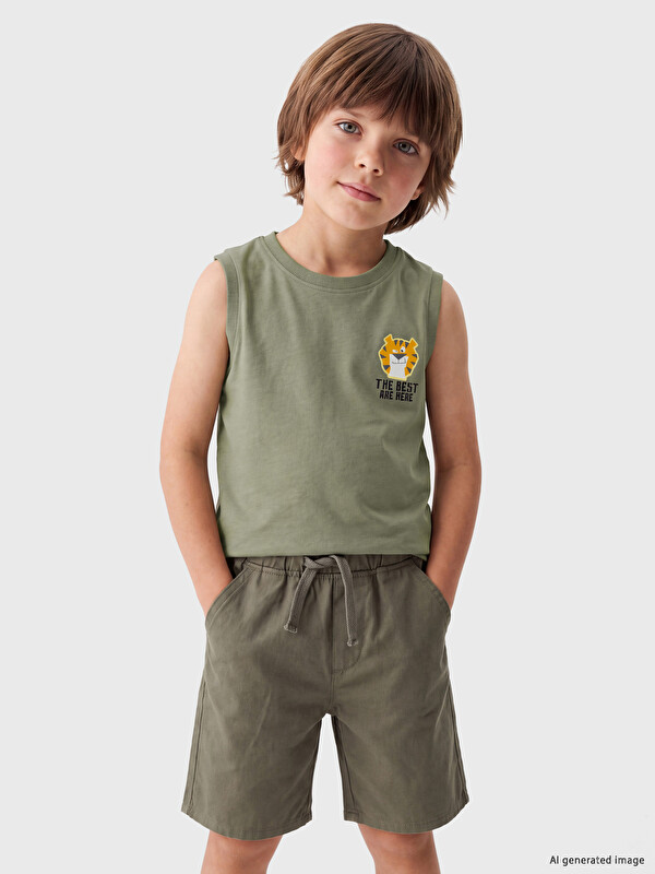 LCW Kids Aslan Baskılı Erkek Çocuk Atlet