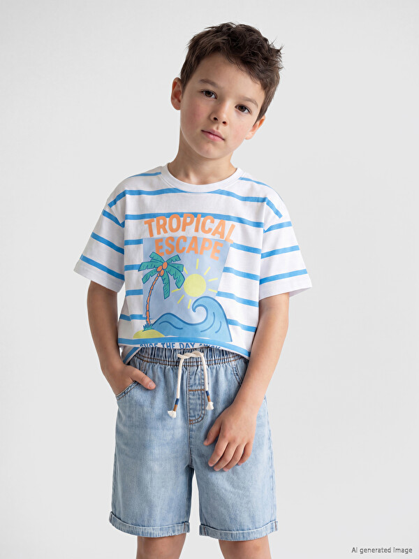LCW Kids Baskılı Erkek Çocuk Tişört
