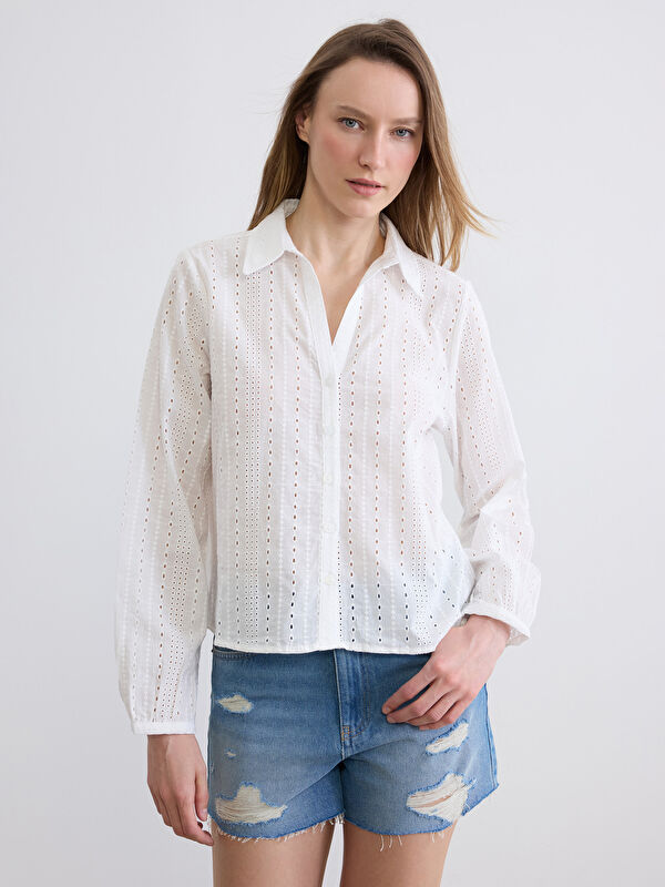 LCW Vision Embroidered Women's Shirt