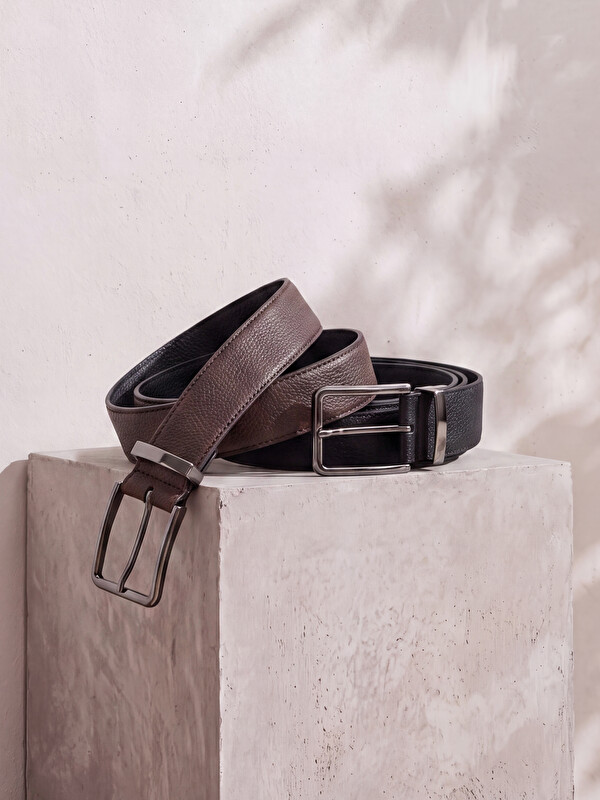 LCW ACCESSORIES Men's Faux Leather Belt 2 Pack