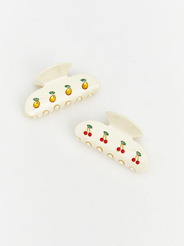 LCW JOY Cherry Print Women's Claw Clip Set 2 Pack