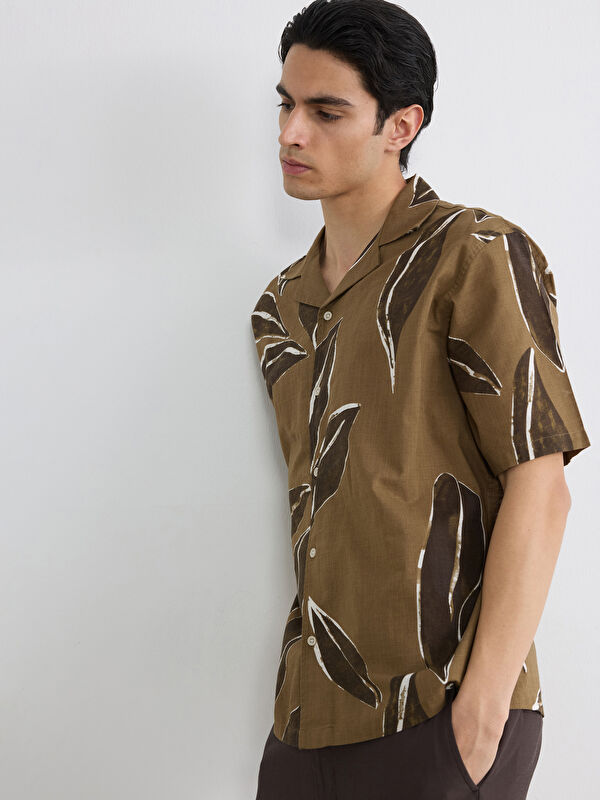 LCW Vision Regular Fit Camp Collar Patterned Viscose Men's Shirt