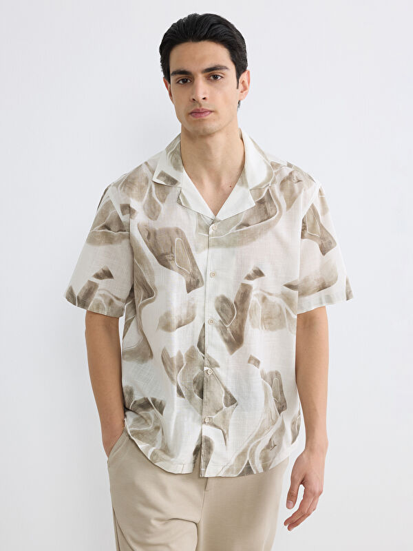 LCW Vision Regular Fit Camp Collar Patterned Men's Shirt