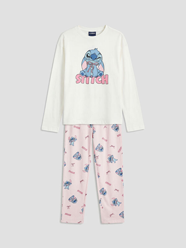 LCW Kids Lilo & Stitch Printed Girls' Pyjamas Set