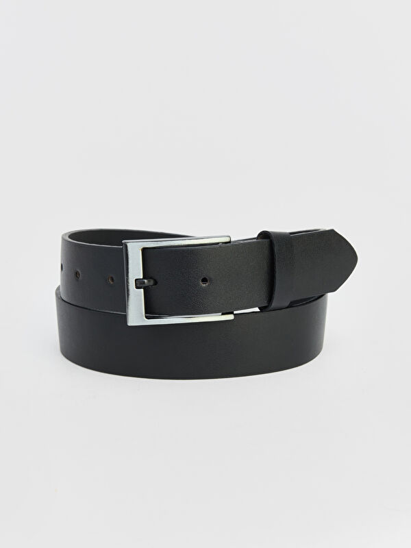 LCW ACCESSORIES Deri Görünümlü Metal Tokalı Erkek Kemer