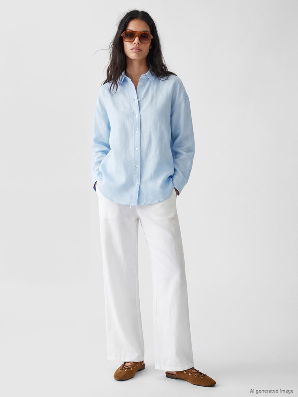 XSIDE Elastic Waist Women's 100% Linen Trousers