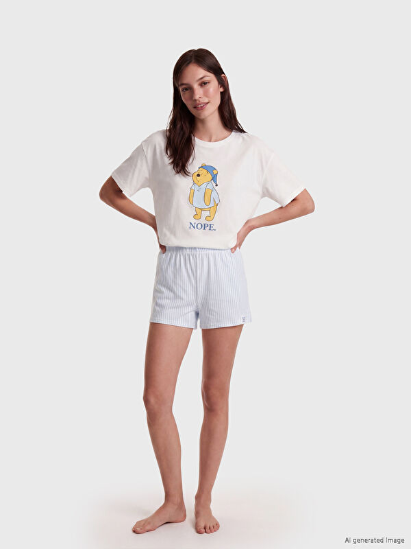 LCW Young Winnie the Pooh Baskılı Kadın Şortlu Pijama Takımı