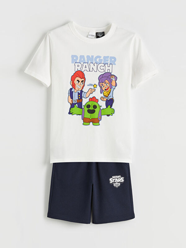 LCW Kids Brawl Stars Printed Boys' T-Shirt and Shorts