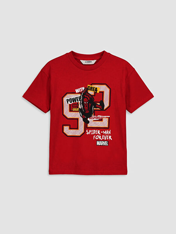 LCW Kids Crew Neck Spider-Man Printed Boys' T-Shirt