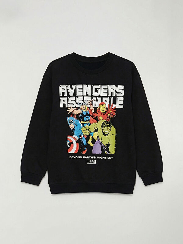 LCW Kids Crew Neck Avengers Printed Boys' Sweatshirt