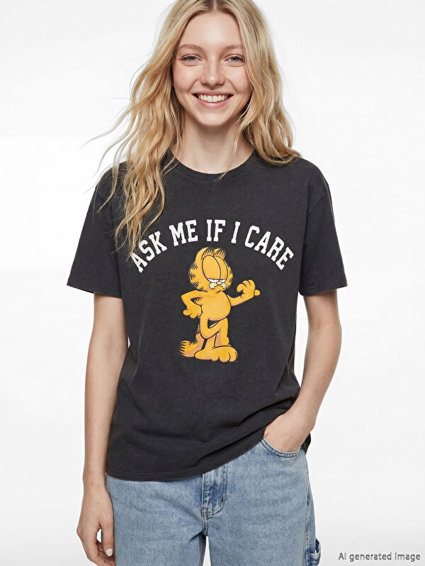 XSIDE Crew Neck Garfield Printed Women's T-Shirt