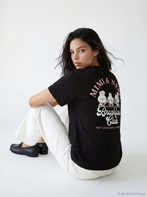 XSIDE Mimi & Neko Printed Women's T-Shirt