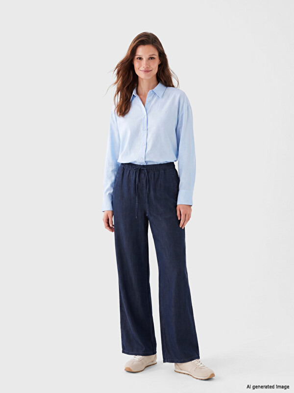 LCW Modest Blugi Femei Wideleg Talie Elastică