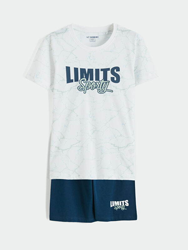 LCW Kids Bisiklet Yaka Erkek Çocuk Baskılı Pijama Takımı