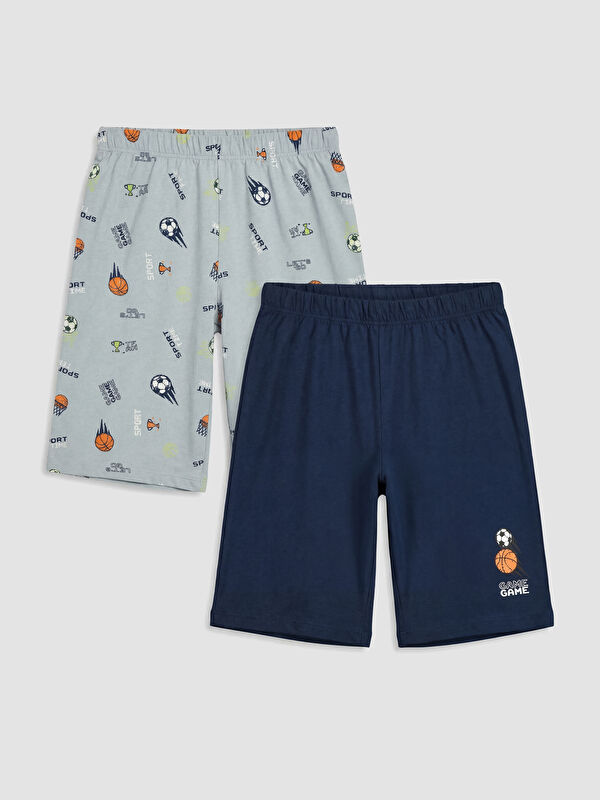 LCW Kids Baskılı Erkek Çocuk Pijama Şort 2'li