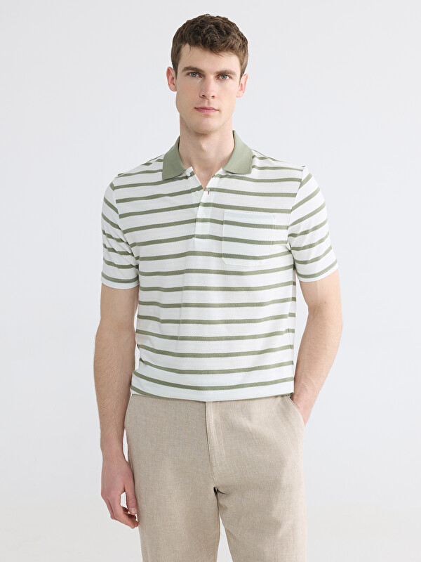 LCWAIKIKI Classic Tricou Polo Vărgat Bărbați