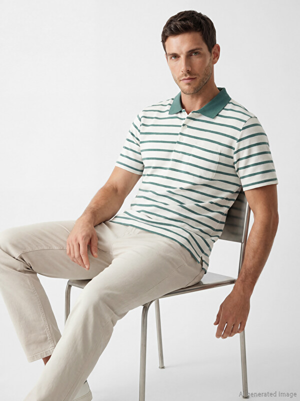 LCWAIKIKI Classic polo жолақты ерлер футболкасы