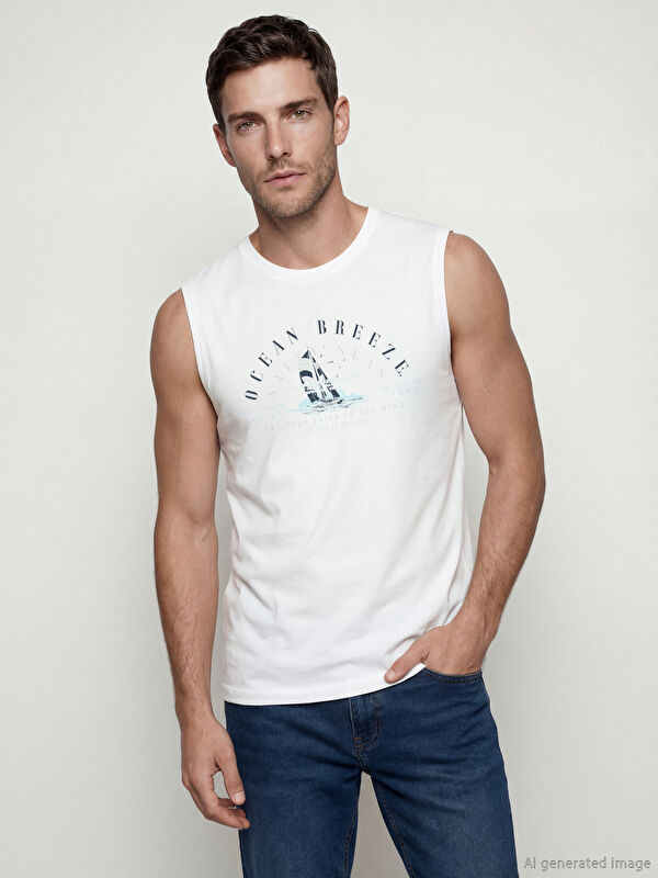 LCWAIKIKI Classic Crew Neck Printed Men's Sleeveless T-Shirt