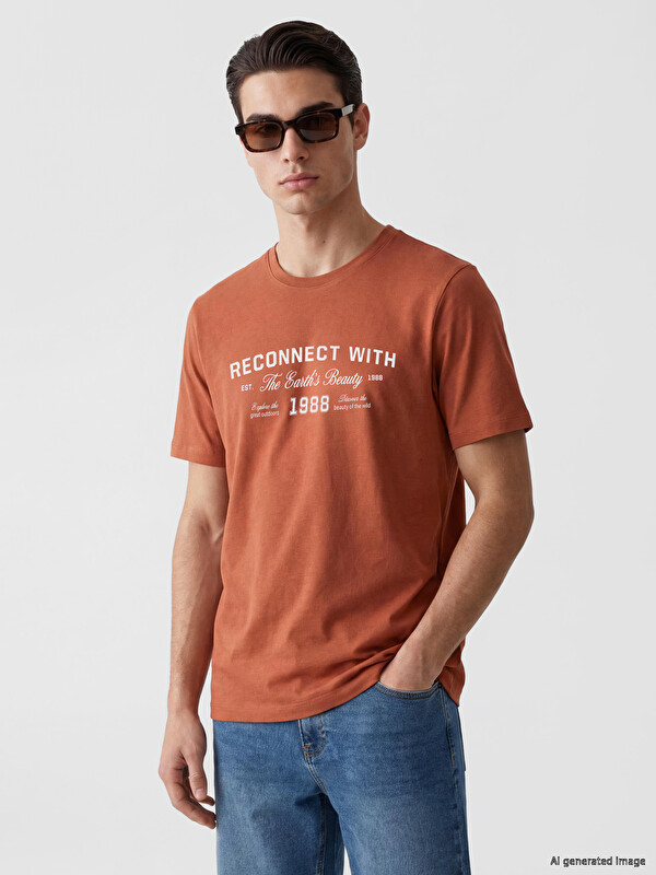 LCWAIKIKI Classic T-shirt Orange Homme