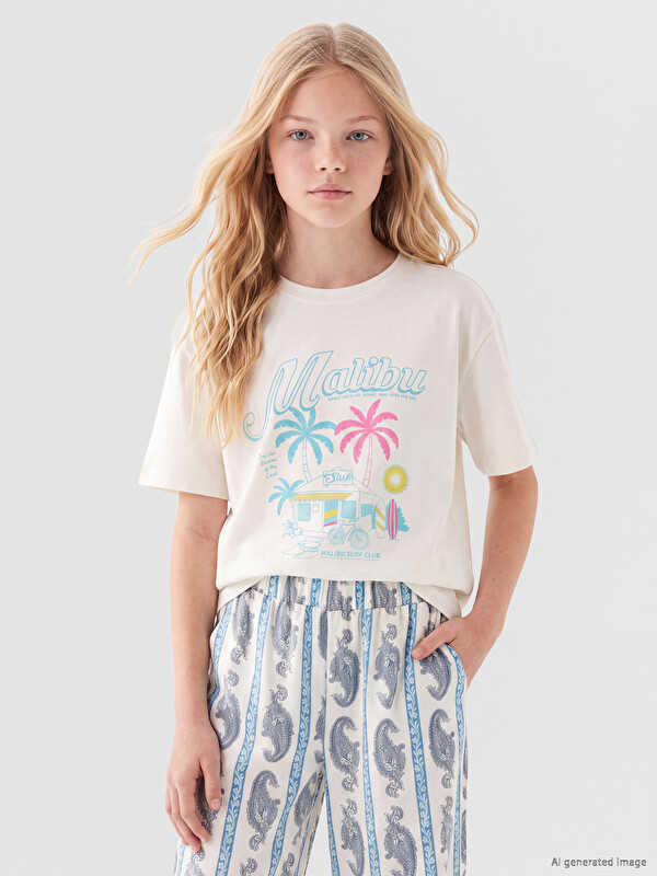 LCW Kids Printed Girls' T-Shirt