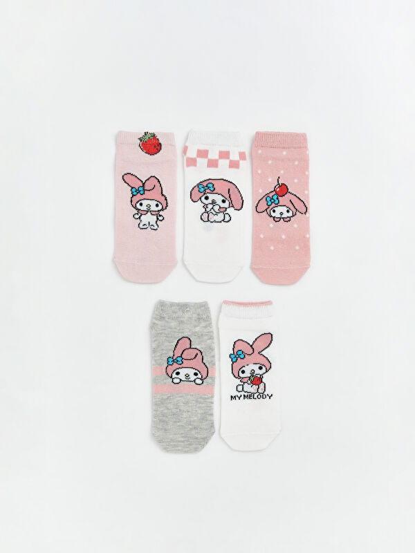 LCW Kids My Melody Patterned Girls' Trainer Socks 5-Pack
