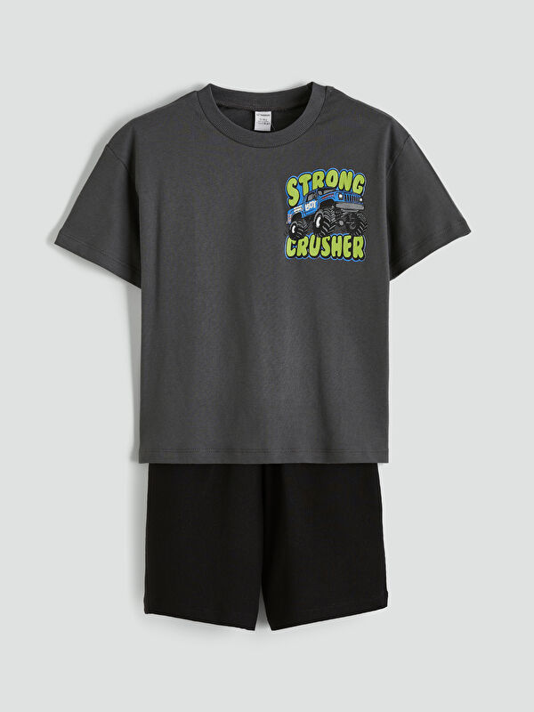 LCW Kids Printed Boys' T-shirt and Shorts Set