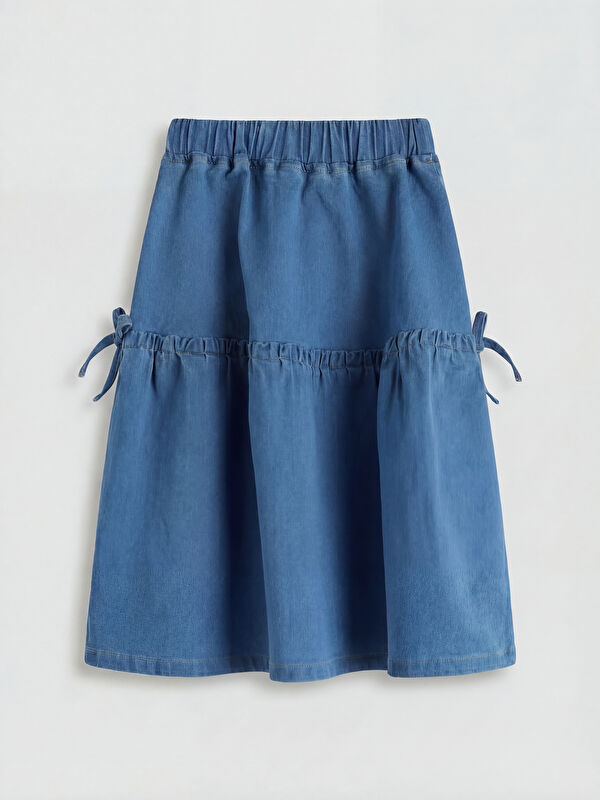 LCW Kids Bow Detailed Girls' Jean Skirt
