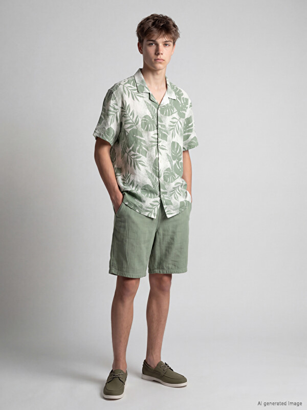LCW Kids Patterned Boys' Shorts Set