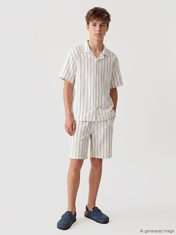 LCW Kids Beli Lastikli Erkek Çocuk Bermuda Şort