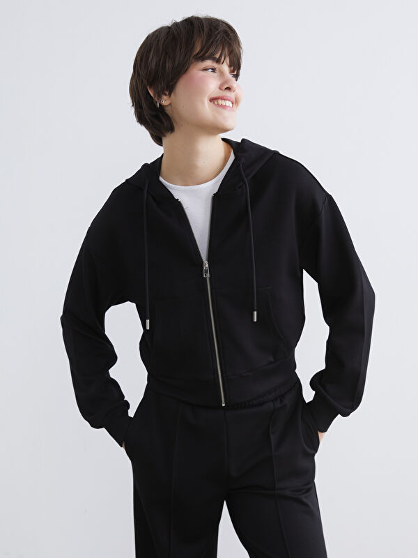 XSIDE Kapüşonlu Soft Touch Kadın Fermuarlı Sweatshirt
