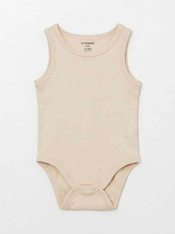 LCW baby Bisiklet Yaka Erkek Bebek Çıtçıtlı Body