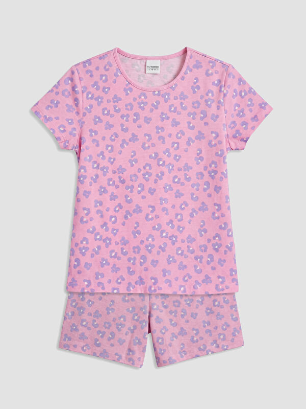 LCW Kids Bisiklet Yaka Kız Çocuk Şortlu Pijama Takımı