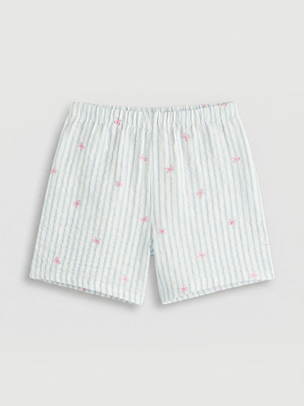 LCW Kids Fiyonk Baskılı Kız Çocuk Müslin Pijama Şort