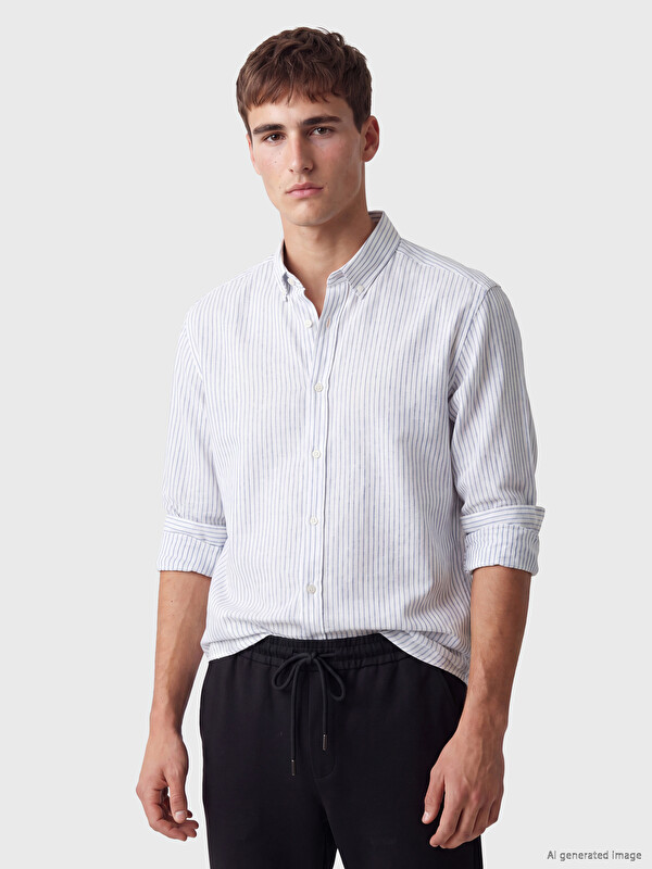 LCW Vision Regular Fit Striped Long Sleeve Men's Shirt