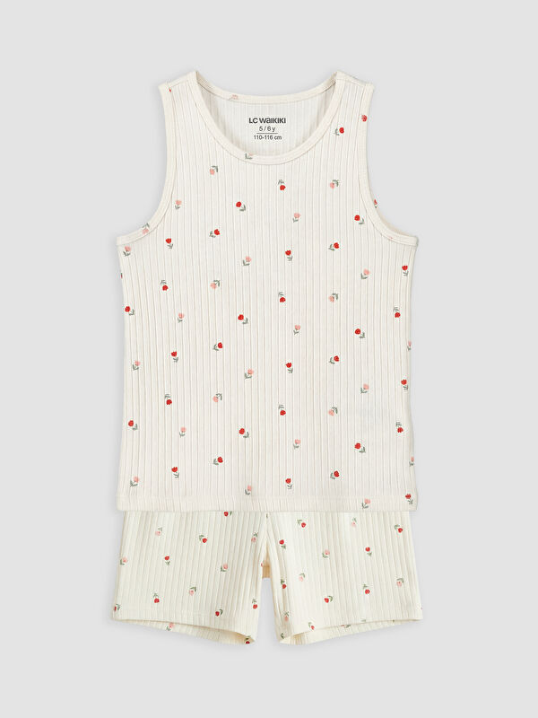 LCW Kids Floral Girls' Shortie Pyjamas Set