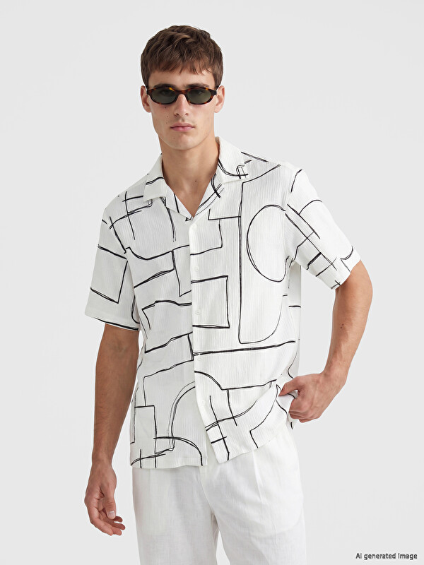 LCW Vision Regular Fit Printed Raschel Men's Shirt