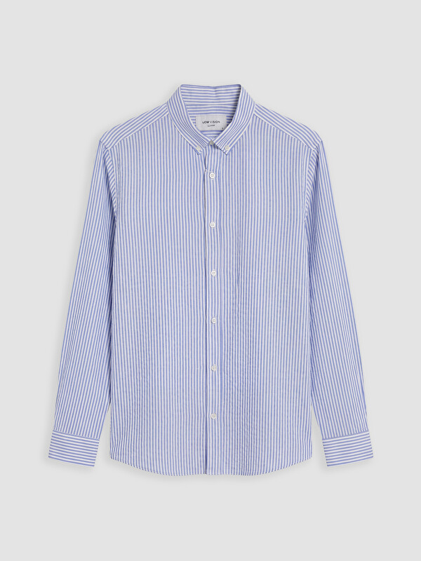 LCW Vision Slim Fit Striped Crinkle Men's Shirt