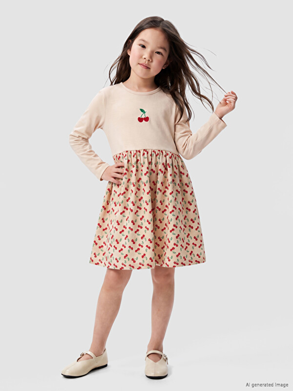 LCW Kids Girls' Long Sleeve Ruffled Dress