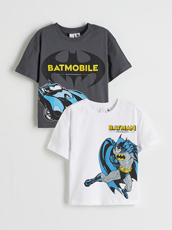 LCW Kids Lot de 2 T-Shirts Imprimé Batman pour Garçons
