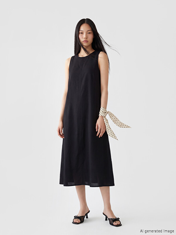 XSIDE Robe Évasée en Mélange de Modal
