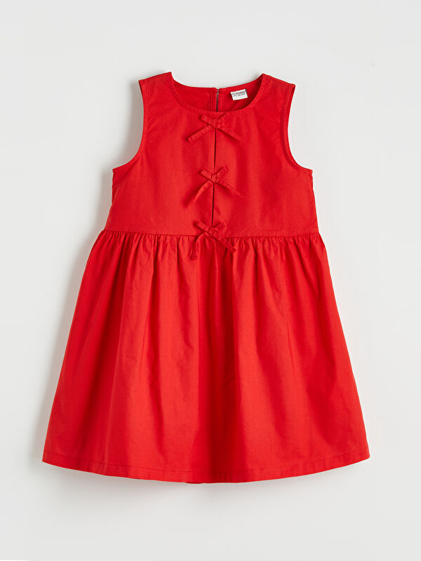 LCW Kids Girls' Dress with Bow Detail