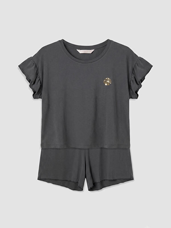 LCW DREAM Bisiklet Yaka Kadın Şortlu Pijama Takımı