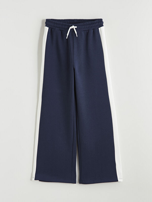 LCW Kids Girls' Wide-Leg Sweatpants with Elastic Waistband