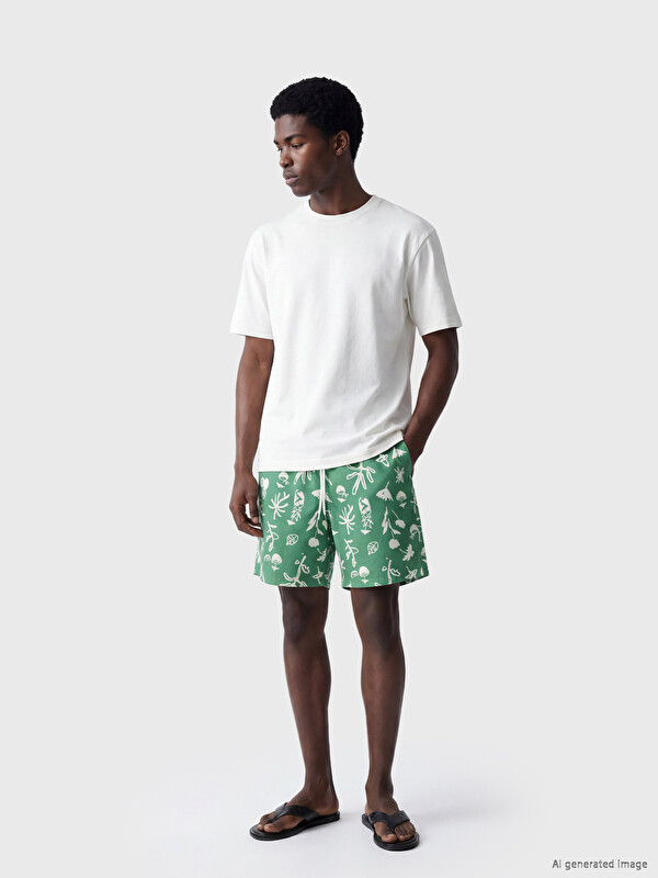 LCW SWIMWEAR Mashkull Jeshil Shorte noti