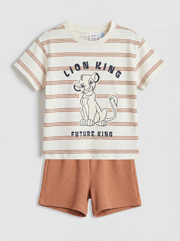 LCW baby Lion King Printed Baby Boys' Shorts Set